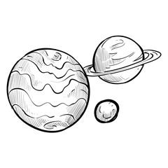 solar system handdrawn illustration
