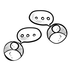 exchange messages handdrawn illustration
