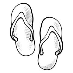 Beach Sandals handdrawn illustration