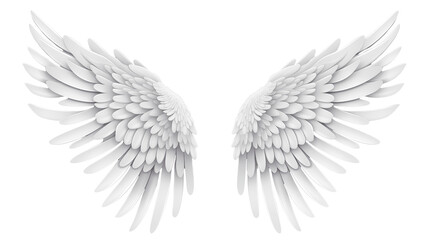 Fototapeta premium White Angel Wings on a transparent background