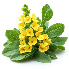 Naklejka premium Vibrant Yellow Flowers on White Background