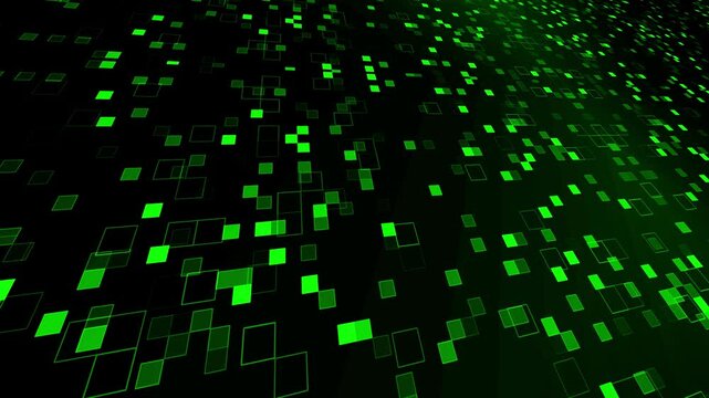 green binary code, Abstract Neon Waves Background Animation, Smooth moving abstract neon wave animation with bright color gradations, ideal for futuristic or technology video projects