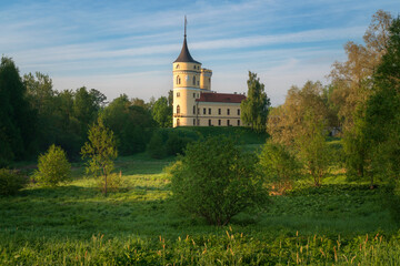 View of the Castle of the Russian Emperor Paul I - Marienthal (BIP fortress) on a sunny summer day, Pavlovsk, Saint Petersburg, Russia