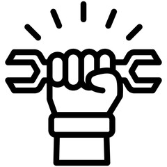 Fototapeta premium Labor Day black outline icon. use for modern concept, print, UI, UX kit, web and app development. Vector EPS 10, related to labor day, industry, worker.