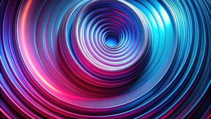 Obraz premium Abstract Swirling Concentric Circles in Vivid Pink and Blue Hues