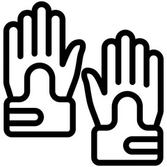 Glove black outline icon. use for modern concept, print, UI, UX kit, web and app development. Vector EPS 10, related to labor day, industry, worker.