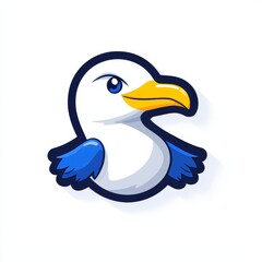 Obraz premium Blue bird with yellow beak perched on a branch in a natural setting under clear blue sky