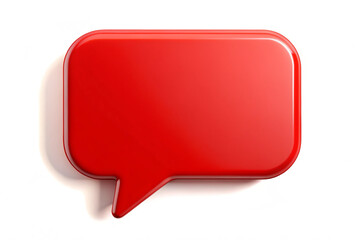 Fototapeta premium Red speech bubble isolated on white background, Blank Message Icon, speech bubble Chat Symbol, Text Box, Minimal Conversation sign