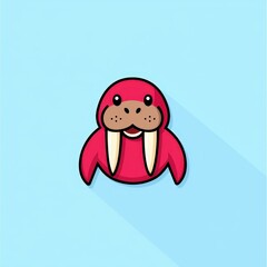 Fototapeta premium Cartoon character with long nose standing in a colorful environment with expressive facial features