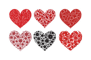 set of red hearts