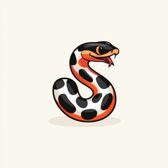 Obraz premium Snake with black and orange stripe on its head in natural habitat on a sunny day