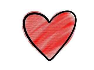 red heart on white background