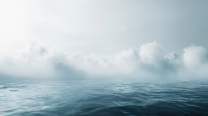 Fototapeta premium BACKGROUND Smoke white, Shading with blue sea color. 