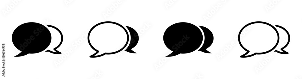 Leinwandbilder message chat speech bubble icon. communication, conversation, messaging, talking speech bubble vector icons in solid and outline styles