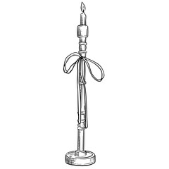 antique candlestick handdrawn illustration
