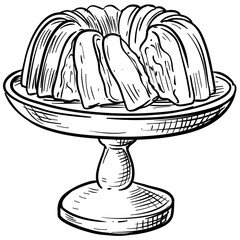 pudding handdrawn illustration