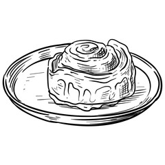 cinnamon roll handdrawn illustration