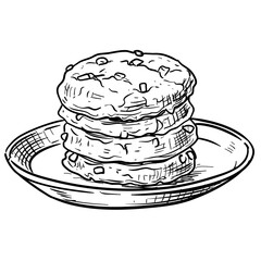 pancake handdrawn illustration