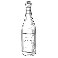 wine bottle handdrawn illustration