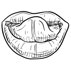 lips handdrawn illustration