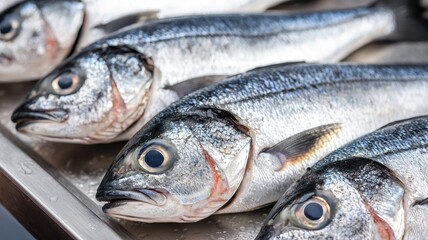 Fresh fish display coastal market food photography seafood environment close-up view culinary concept