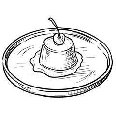 pudding handdrawn illustration