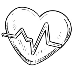 heart rate handdrawn illustration