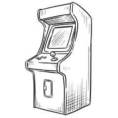 arcade machine handdrawn illustration © nikagraphic