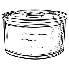 canned pet food handdrawn illustration