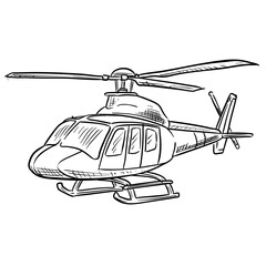 helicopter handdrawn illustration