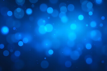 Ethereal Blue Bokeh Lights Abstract Background.