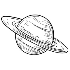 saturn handdrawn illustration © nikagraphic