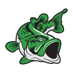 bass fishing illustration logo vector image t shirt