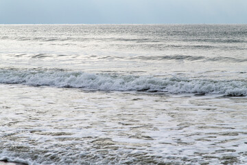 tranquil seascape at the beach in winter