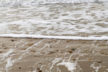 surf on the beach in winter