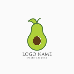 Avocado logo, avocado oil, avocado icon, eco, leaf, vegan, fresh natural avocado logo fully editable vector template