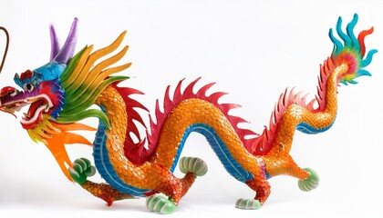 Vibrant dragon statue, a colorful symbol of power and good fortune.