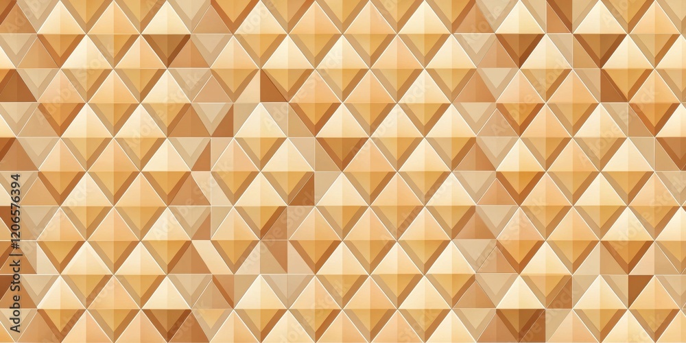 Wall mural abstract seamless pattern of interlocking geometric triangles in warm beige and brown tones