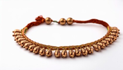 Obraz premium Elegant copper necklace with intricate detailing.