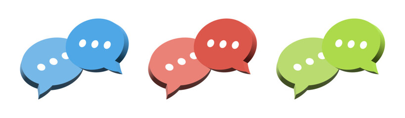 3d chat icon speech bubble symbol Chat message icons - talk message Bubble chat speech text box icon , social media communication background concept. vector illustration