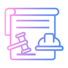 laws Line Gradient Icon