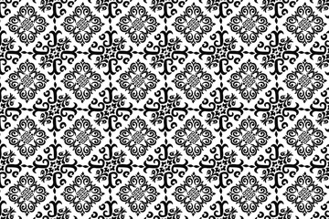 Oreintal Flora Damask Seamless pattern embroidery, Indian style. art ornament print.Design for carpet, cover.wallpaper, wrapping, fabric, clothing