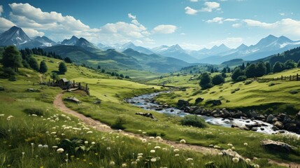 Fototapeta premium Idyllic Mountain Valley