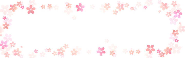 春の水彩の桜　横長フレーム　7