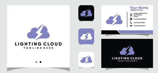 Lighting Cloud logo design and business card template