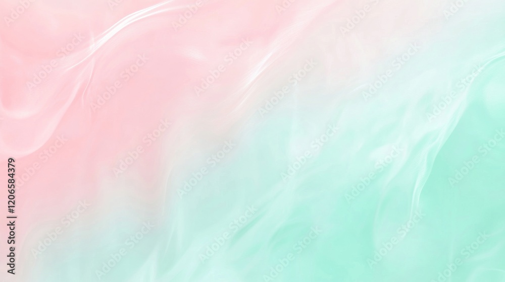 Wall mural a tranquil abstract gradient background with pastel pink and mint green.featuring gentle transitions