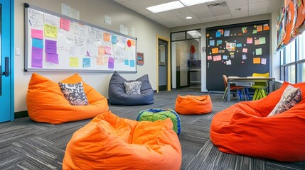 Vibrant Collaborative Classroom: A Space Designed for Creativity and Learning