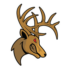 angry deer hunting illustration logo vector image t shirt