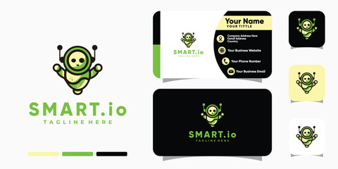 Smart Robot logo design and business card template