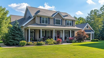 Luxury Suburban Home with Landscaped Yard